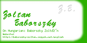 zoltan baborszky business card